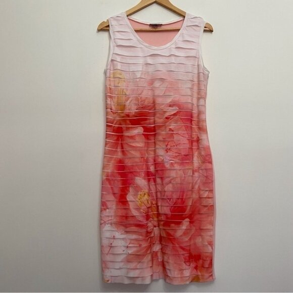 Olsen Europe bandage dress floral pink white feminine summer sleeveless mediu 10 - Picture 14 of 14